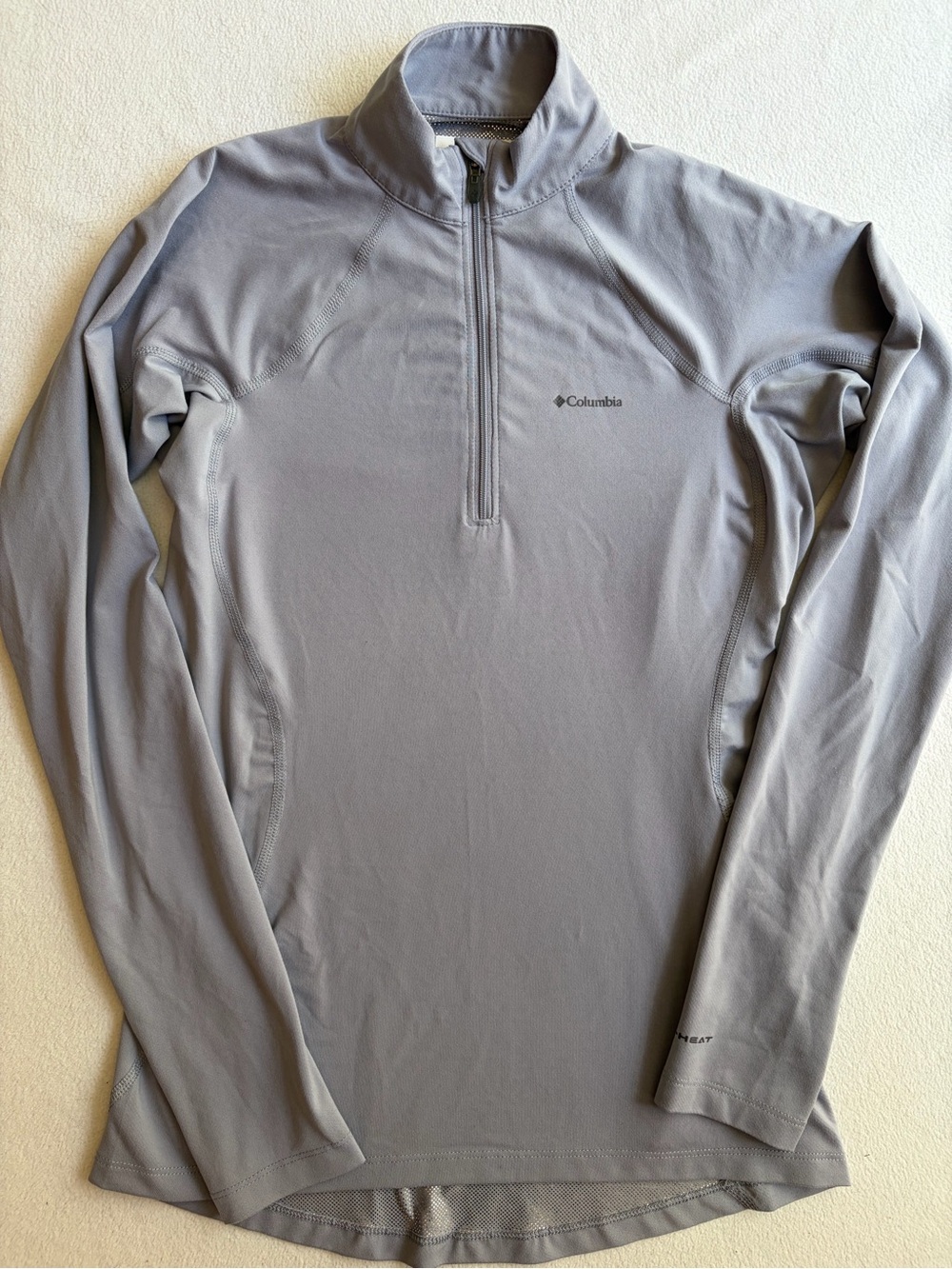 Columbia Omni Heat Half Zip Pullover Womens Small Gray Performance Base Layer
